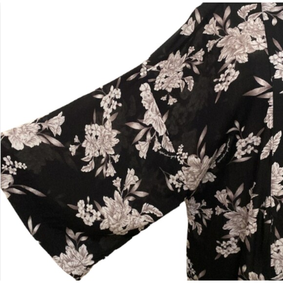 Spiritual Gangster Kimono Duster Cardigan Floral Tie Front Cover Up OS Boho - Picture 8 of 15